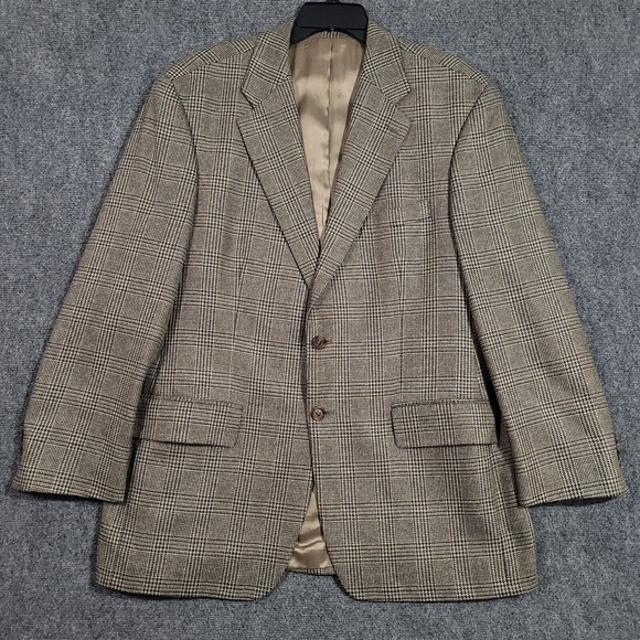 Vintage Chaps Ralph Lauren 2 Button‎ Silk Wool Blazer 43R Union Made Sport Coat - Picture 1 of 12
